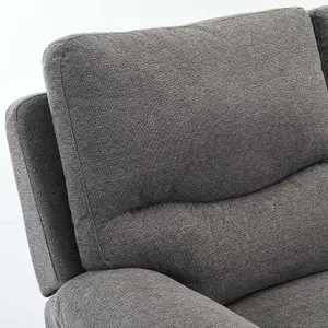 Fosse 2 Seater Manual Recliner Fabric Modern Living Sofa Dark Grey