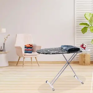 Trendi Ironing Board  Iron Holder and Silicone Stoppers  Fully Adjustable Height  Innovative Design Space Saving Solution Jumbo