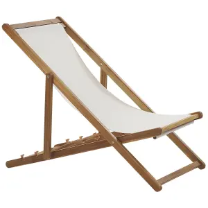 Sun Lounger Wood Light Brown ANZIO