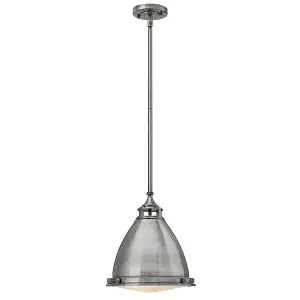 Elstead Amelia 1 Light Medium Dome Ceiling Pendant Polished Antique Nickel, E27