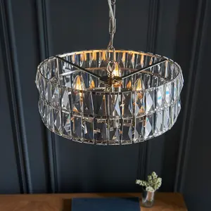 Luminosa Clifton 3 Light Multi Arm Lamp Ceiling Pendant Bright Nickel