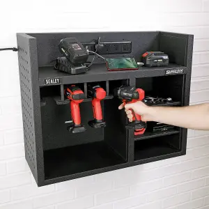 Sealey Power Tool Storage Rack 760mm with Power Strip AP30SRBE