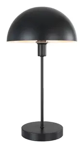 GoodHome Songor Modern Round Matt Black Eco halogen Table lamp