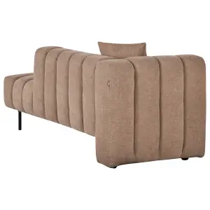 Left Hand Chaise Lounge Light Brown LANNILS