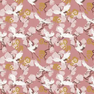 furn. Demoiselle Blush Pink Botanical Printed Wallpaper Sample