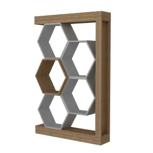 Decorotika Artemis Bookcase Bookshelf Shelving Unit Hexagon Shelves