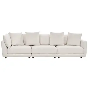 3 Seater Fabric Sofa with Ottoman Off-White SIGTUNA