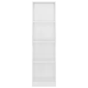 Berkfield 4-Tier Book Cabinet High Gloss White 40x24x142 cm Engineered Wood