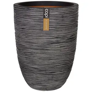 Capi Vase Nature Rib Elegant Low 36x47 cm Anthracite KOFZ782