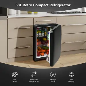 Costway 68L Compact Refrigerator Auto Defrost Reversible Door Mini Fridge Dorm Office