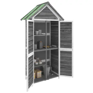 Berkfield Garden Tool Shed Grey 89x52.5x175 cm Solid Wood Pine