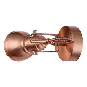 Unique Industrial Designed Brushed Copper Switched Wall Spot Light