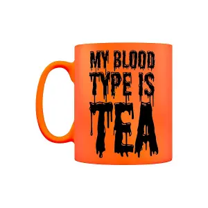 Grindstore My Blood Type Is Tea Neon Mug Orange (One Size)