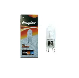 10 x Energizer G9 33W to 40W Capsules Warm White Light Bulbs