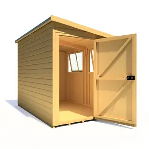 Shire Norfolk Workshop Pent Shed 9x6 Double Door 19mm Loglap Style A