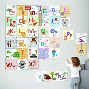 Walplus Marvelous London Alphabets Learning Puzzle Sticker Wall Sticker Mural