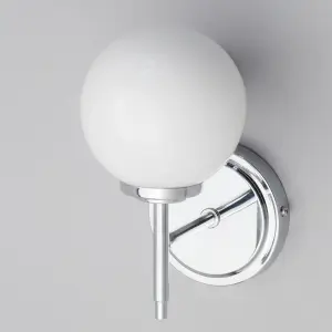 Litecraft Preston Chrome Bathroom Globe Wall Light