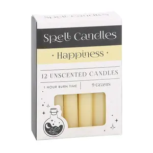 Something Different Happiness Spell Candles (Pack of 12) Yellow (One Size)