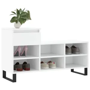 Berkfield Shoe Cabinet White 102x36x60 cm Engineered Wood