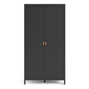 Barcelona Wardrobe with 2 doors in Matt Black