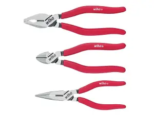 Wiha Combination Plier Set 3pcs Needle Nose Pliers Diagonal Cutter 26850