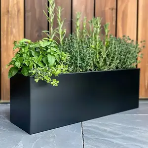 70cm Zinc Matte Black Trough Planter