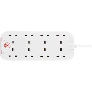 Masterplug 8 Socket Surge Protected Extension Lead - 2 Metre Cable - SRG8210N