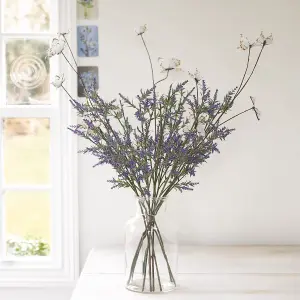 Artificial Single Lavender Spray Stem 72cm - Faux Silk Flowers, Fake Foliage Stems, Indoor Floral Home Decor, Vase Not Included