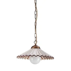 Luminosa Rosina Dome Pendant Ceiling Light, Ceramic Shade