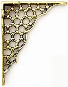 Castelion Single Small Brass Honeycomb Shelf Bracket