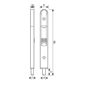 ERA 192mm Radius End Flush Bolt - Polished Chrome