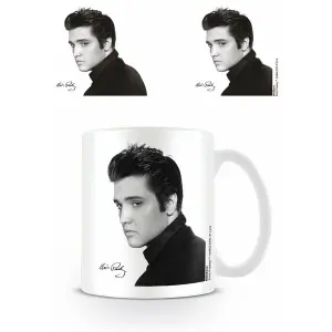 Elvis Portrait Mug White/Black (One Size)