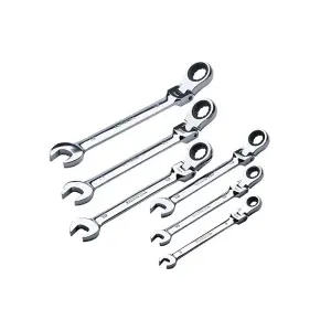 Faithfull FAISPARAT6S Flexi Head Combination Ratchet Spanners 6 PC XMS21RSPAN6