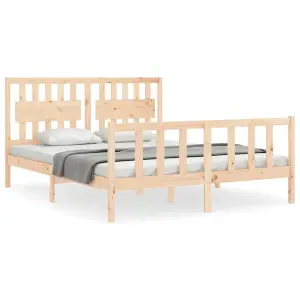 Berkfield Bed Frame with Headboard 160x200 cm Solid Wood