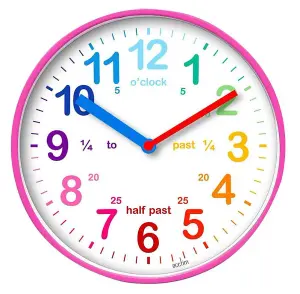 ACCTIM - Teaching Time Wall Clock, Pink