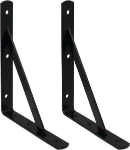 EAI - Strong Arm Shelf Bracket 200x250x30x4mm - Black - Pair