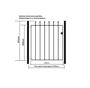 MANA Ball Top Metal Garden Gate 762mm GAP x 915mm High MAZP05/1