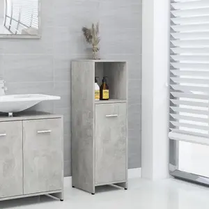 Berkfield Bathroom Cabinet Concrete Grey 30x30x95 cm Engineered Wood