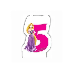 Disney Princess Rapunzel 5th Birthday Candle White/Pink/Purple (One Size)