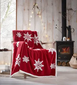 Snowflake Red Fleece Throw 130 x 170cm