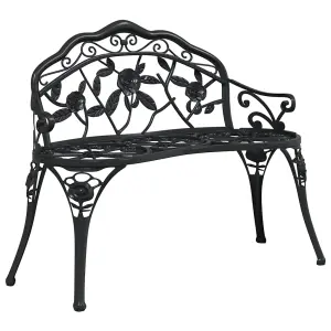 Berkfield Garden Bench 100 cm Cast Aluminium Black