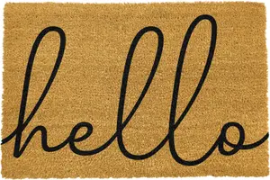 Modern Hello Scribble Text Doormat