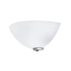 Traditional Satin Nickel Flush Wall Uplighter with Opal Swirl Glass Diffuser