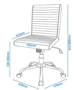 Lane Office Chair with Wheels in Black