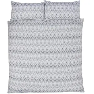 Sleepdown Zig Zag Geometric Monochrome Duvet Set Quilt Cover Polycotton Bedding Double