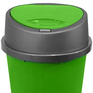 Green Kitchen Bin 45 Litre 45L Touch top Bin Colour Bin for Home Garden Office School Kitchen Bathroom Top Bin Portable Pedal Bin