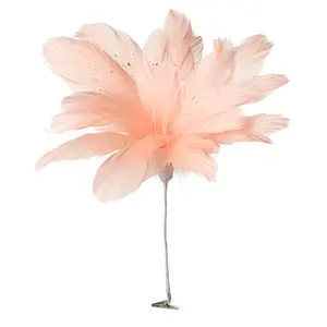 Feather Flower Clip Pick (Set of 4) Pink