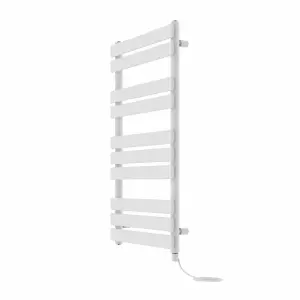 Rinse Bathrooms Electric Flat Panel Heated Towel Rail White Bathroom Ladder Radiator Warmer 1000x600mm 600W