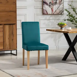 Maiolo Velvet Dining Chairs - Set of 2 - Teal