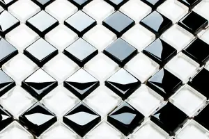 Glass mosaic on mesh for bathroom or kitchen 272mm x 272mm - Check Mate